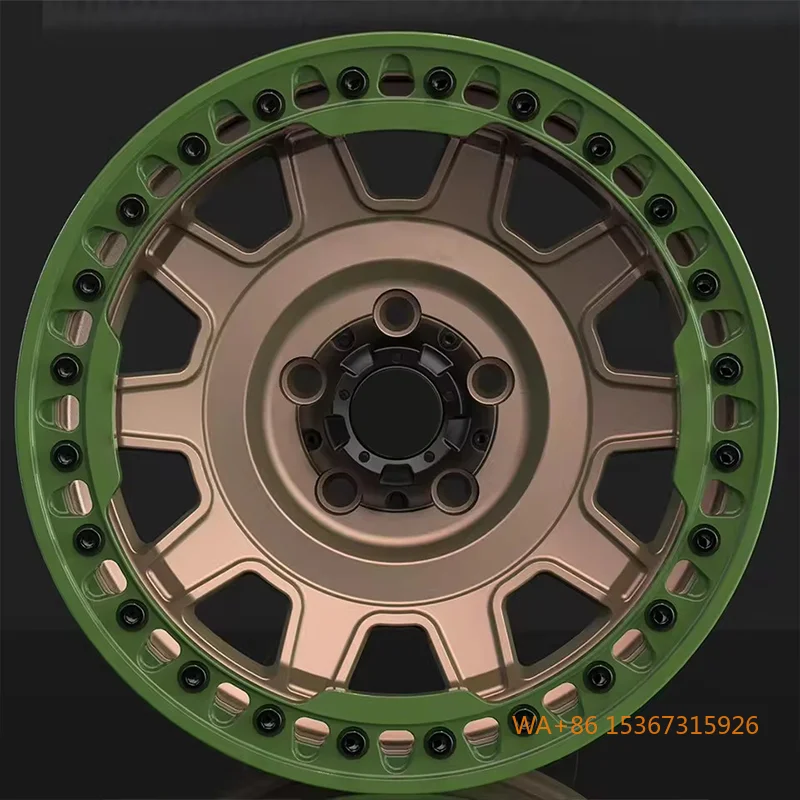 

Forged Alloy Wheel Green Copper Dual Tone Multi Bolt Accent Performance Lightweight Hollow Durable Various Fit Passenger Cars