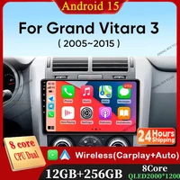 Reproductor Multimidia de Radio para coche Android 15 para Suzuki Grand Vitara 3 2005-2015 GPS Auto Carplay pantalla táctil vídeo navegable estéreo
