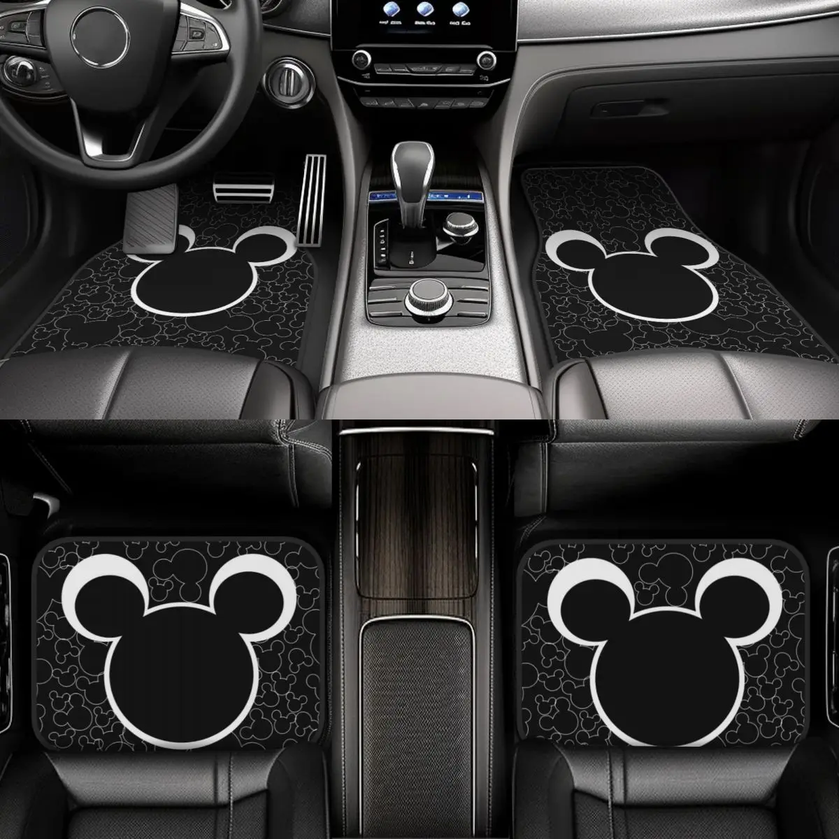 Mickey Mouse Universal Fit Car Floor Mats Cute Car Carpet Mat Set of 4pcs with Anti-Slip Backing Fit for SUV Trucks
