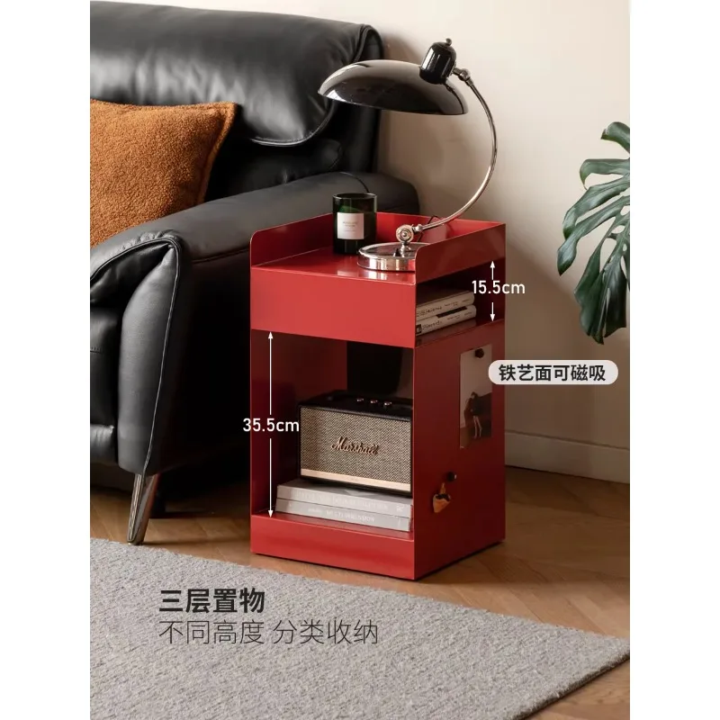 Wrought iron edge Jiyi minimalist storage side cabinet, living room removable corner cabinet, household bedside table