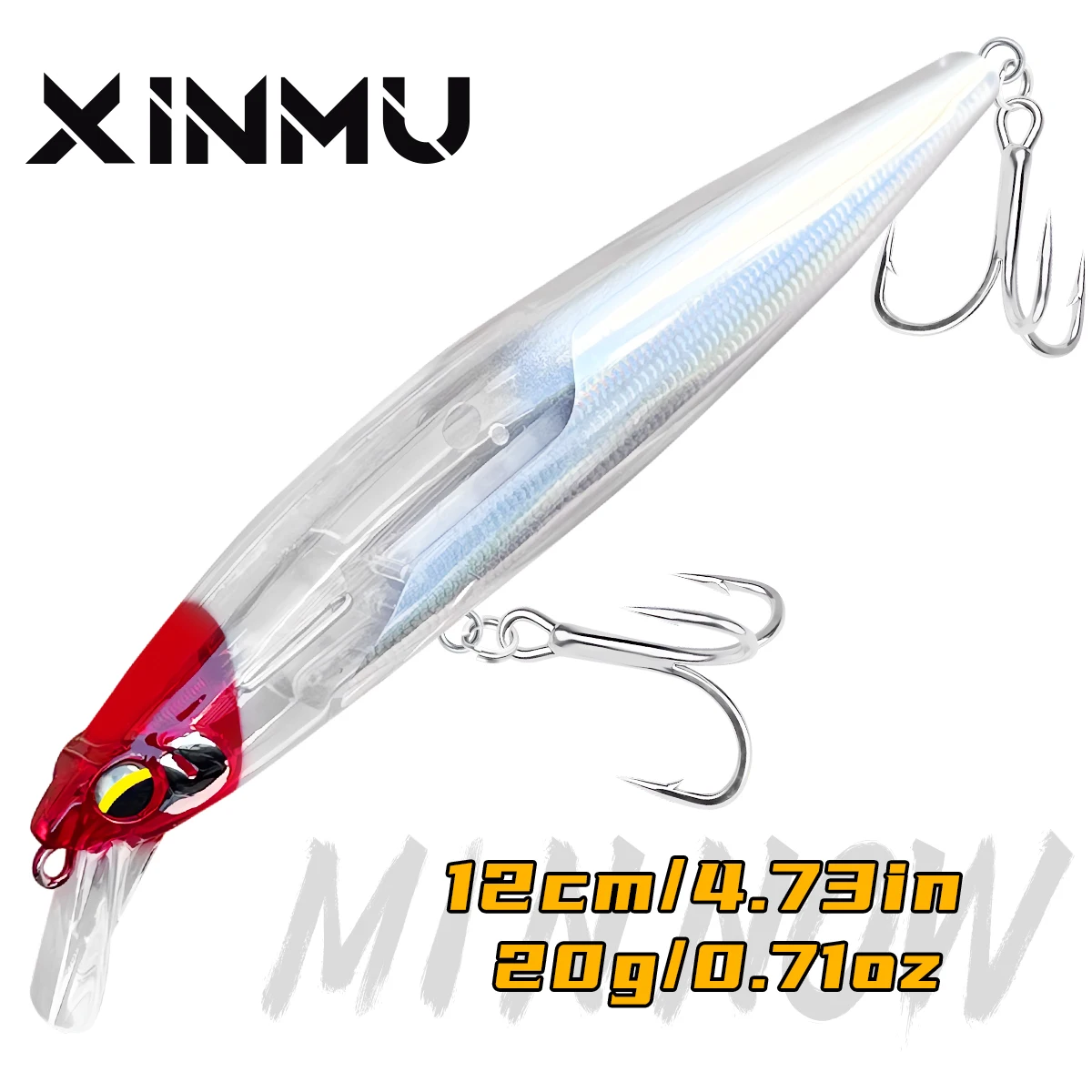 

XINMU Minnow Saltwater Floating Fishing Lure 120mm20g Flash Flake Wobbler lastic Artificial Hard Bait Tackle For Pike Bass Trout