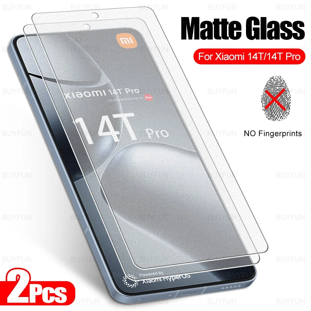 2Pcs Matte Tempered Glass Protector For Xiaomi 14T Pro 2024 Mi 14 T 14Tpro 6.67inch Anti Fingerprint Frosted Film Xiami Xiomi