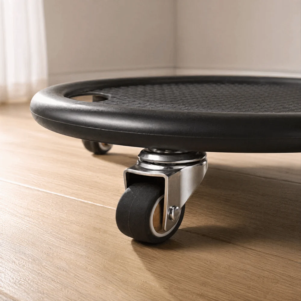 6pcs PP Abdominal Exercise Board Silent Wheels Anti-Slip Texture Core Training Wheel Round Platform 360 Degree Rolling
