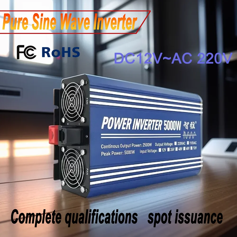 

5000W Inverter（ Blue） 220v LCD digital display Portable Power Voltage Converter Car Inverter inversores solares