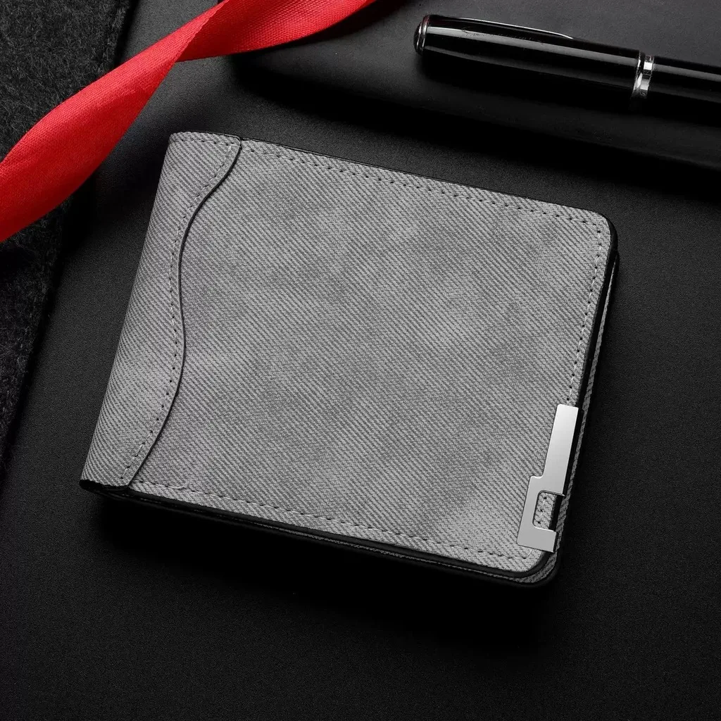Bifold Wallet Horizontal Horizontal Wallet Men'S Purse Wear-Resistant Daily Purse For Traveling Cash Daily Commuting