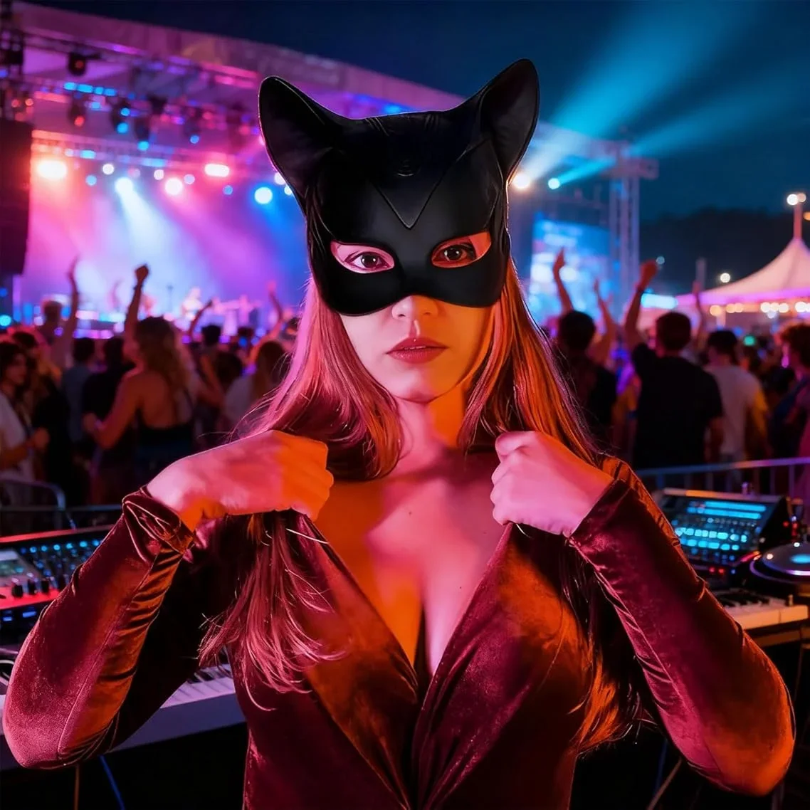 Super Hero Sexy Cat Mask Selina Kyle Cosplay Latex Mask Super Hero Costume Props Halloween Carnival Party Ball Accessories Mask