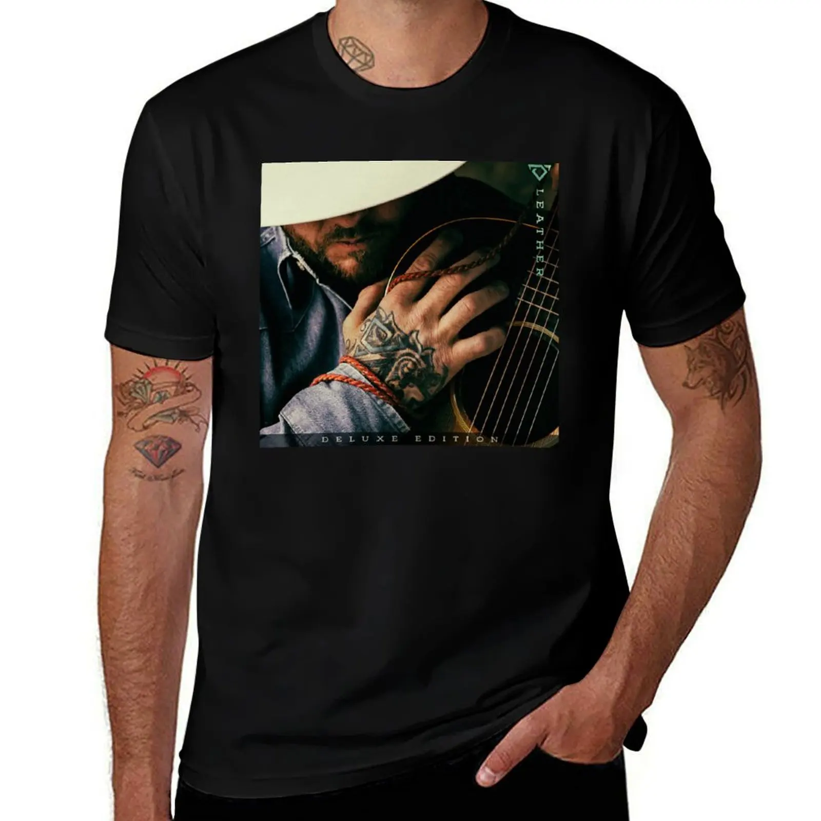 

Cody Johnson - Leather Deluxe Edition album 2024 T-Shirt plain vintage plus sizes blue lock mens fashion