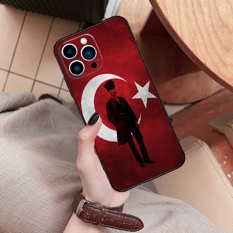 Turkei Turkey Ataturk Flag Case Cover For iPhone 13 12 Mini 11 14 Pro Max XS X XR 7 8 Plus 15 16 Pro Max