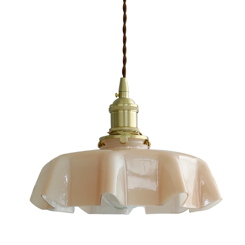 

French retro bedroom light medieval milk glass cloakroom restaurant bedside chandelier
