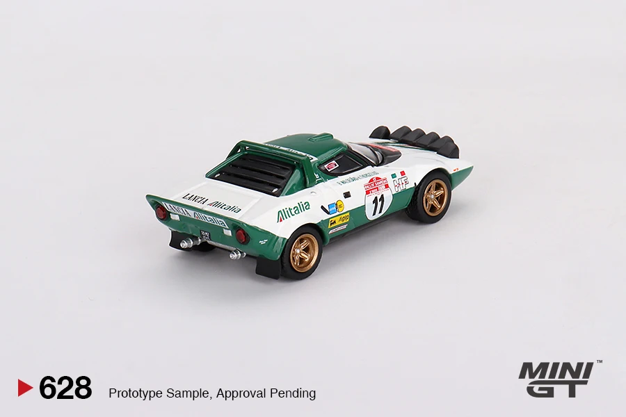 MINIGT 1/64 Lancia Stratos HF 1975 Rally Sanremo Winner #11 MGT00628-CH Cars Alloy Diecast Model Kids Xmas Gift Toys for Boys