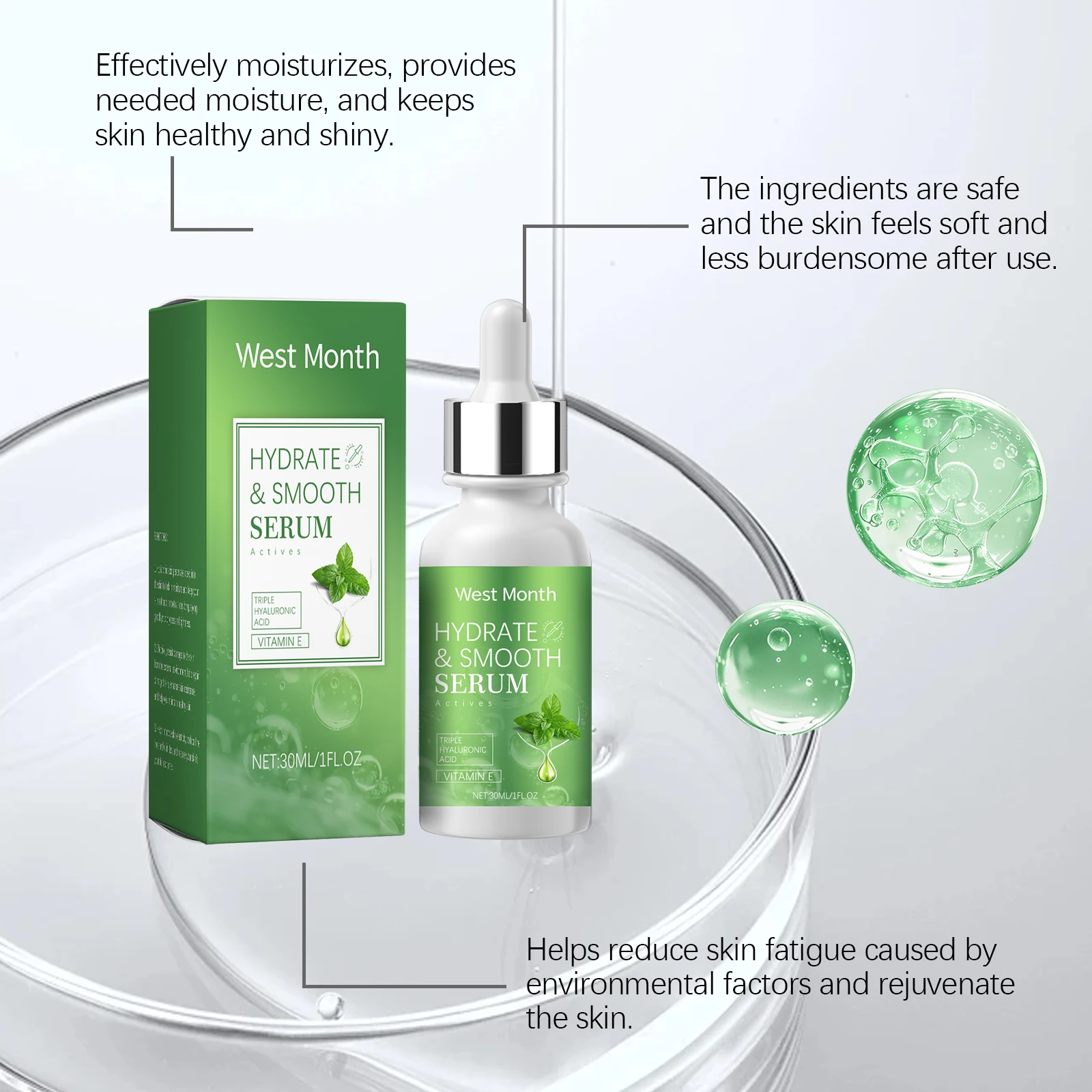 مصل الوجه بحمض الهيالورونيك للبشرة الجافة لوشن ترطيب الشتاء مع مرطب الوجه اليومي الجلسرين للنساء 30 مل