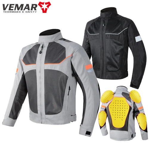 Imagen 1 del producto Vemar, chaqueta de moto de verano para hombre, chaqueta protectora para Motocross, abrigo para hombre, ropa Oxford reflectante de carreras, chaqueta de moto