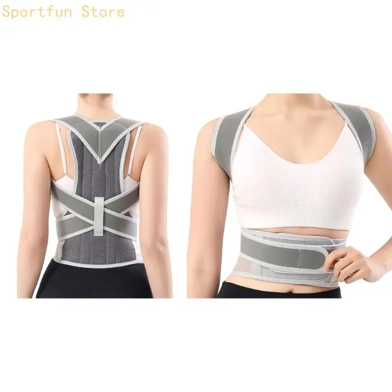 Open Section Back Straightener Support Wrap with Touch Fastening for Walking X7JD