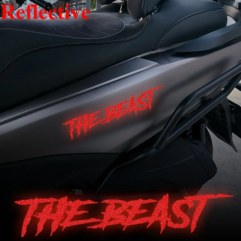 

1 шт. Светоотражающая наклейка THE BEAST для мотоцикла, водонепроницаемая виниловая наклейка для шлема, топливного бака, обтекателя, окна автомобиля, скутера, велосипеда, декор