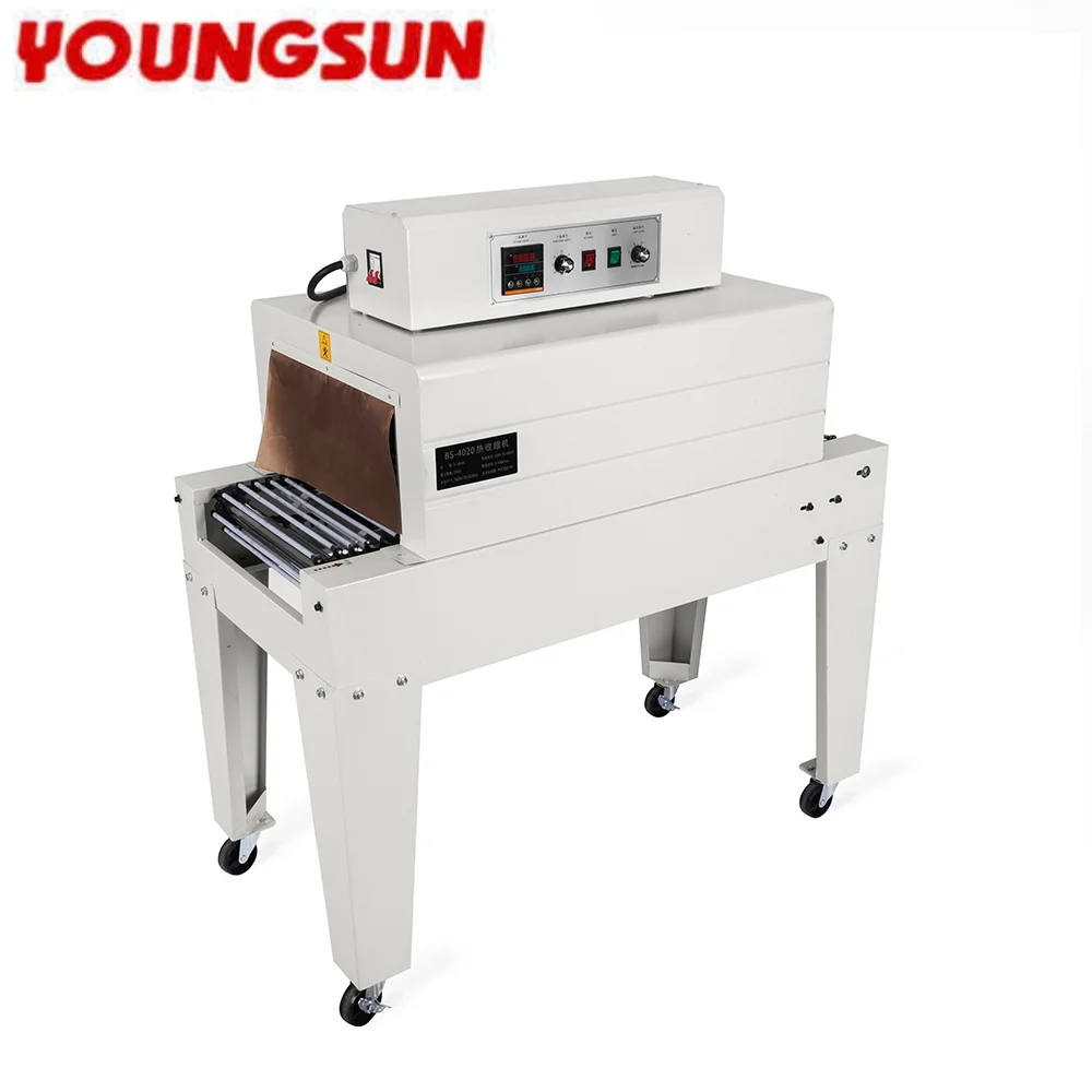young sun Chain4020 Automatic Industrial Tripod Roller Transmission with High Temperature Tunnel Shrink Wrapping Packing Machine