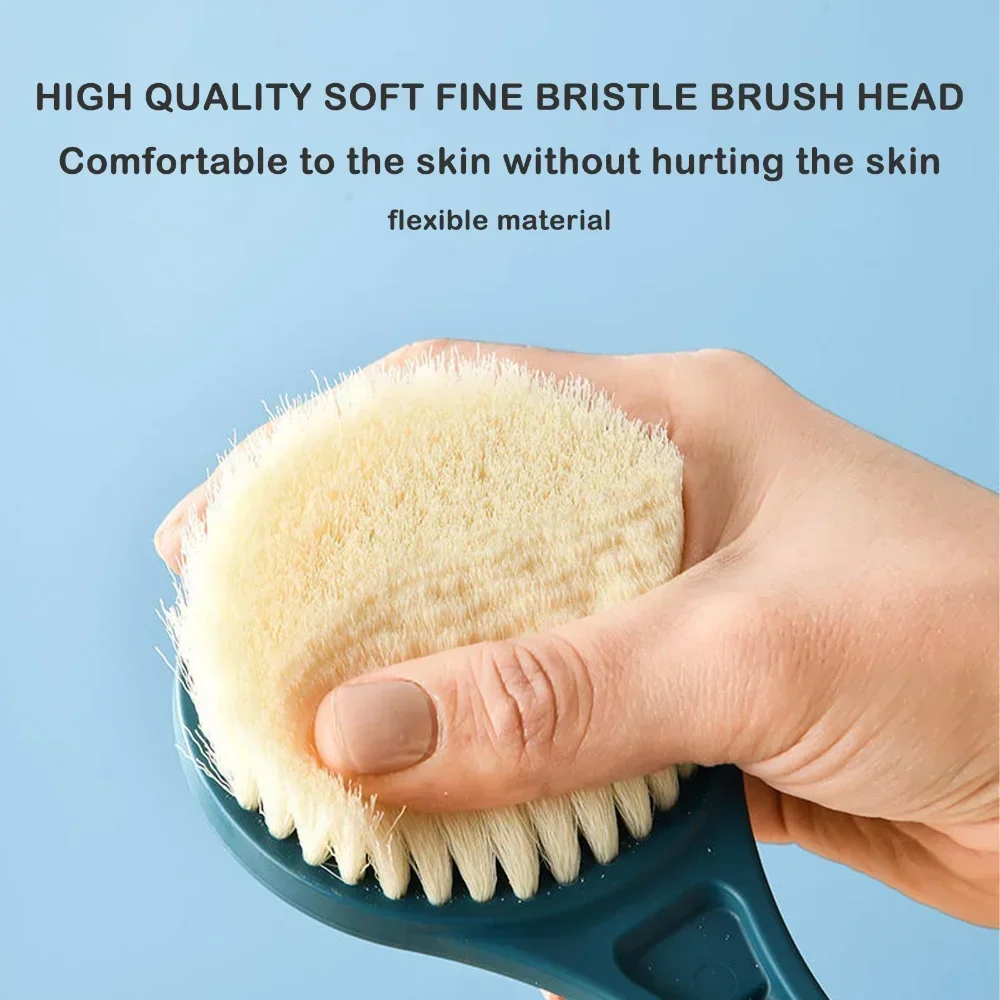 Long handled shower brush soft bristled back scrub brush shower massage brush shower brush back ball brush bathroom body brush