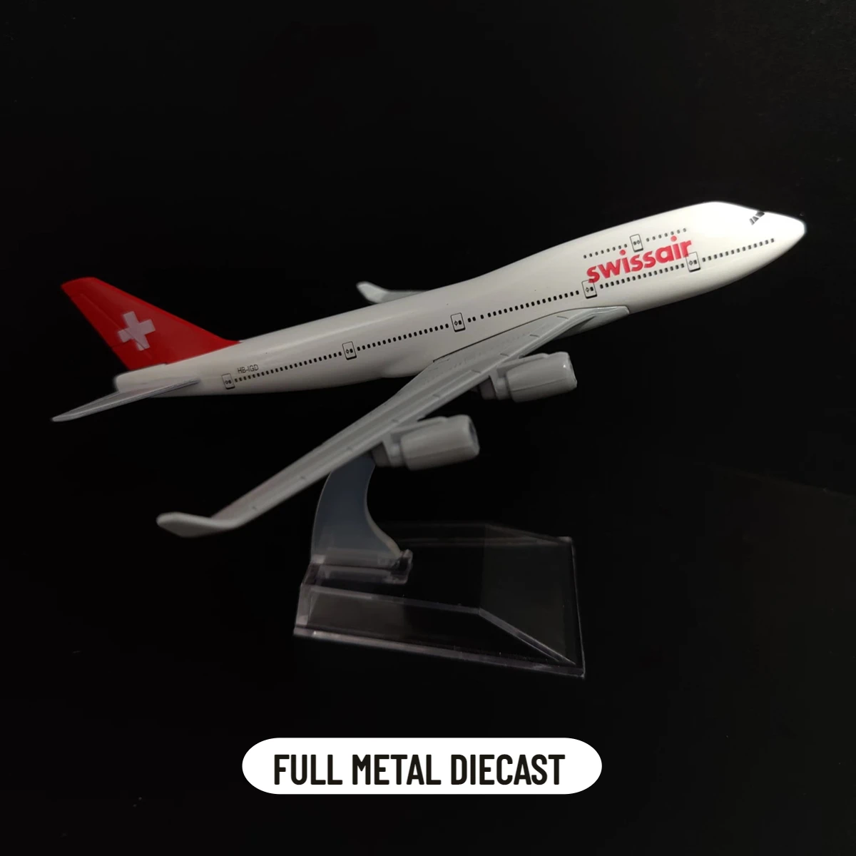 Scale 1:400 Metal Aviation Replica Swissair B747 Airlines Boeing Airbus Airplane Model Diecast Aircraft Miniature Toy for Boys