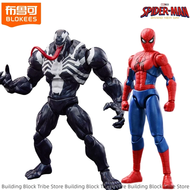 BLOKEES Marvel Bloques de Construcción Clase Campeón, Juguete de Spider-Man, Rocket Raccoon, Marc Spector, Venom, Modelo de Ensamblaje, Adorno, Regalo