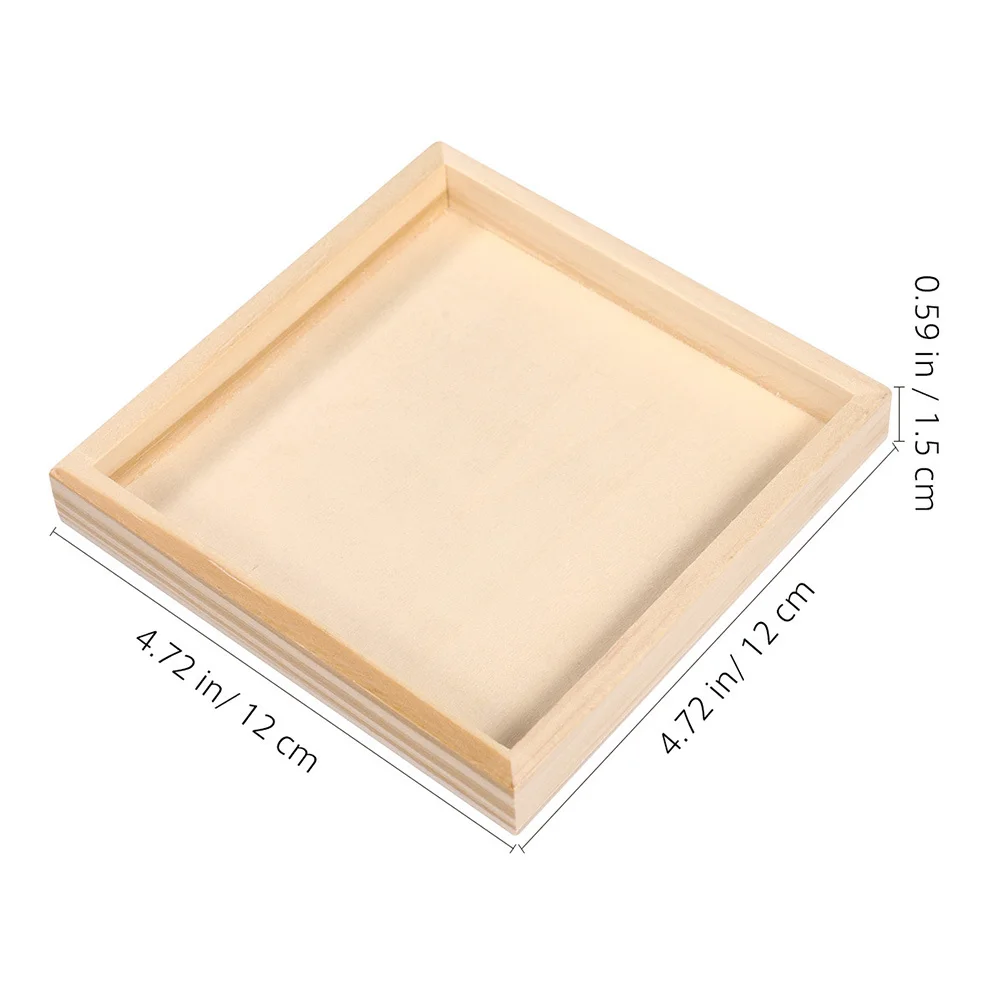 4-teiliges 3D-Puzzle-Aufbewahrungstablett, Holz-Puzzle-Organizer, natürliches Material, verhindert das Verrutschen, ideal zum Sortieren und Präsentieren, wiederverwendbar