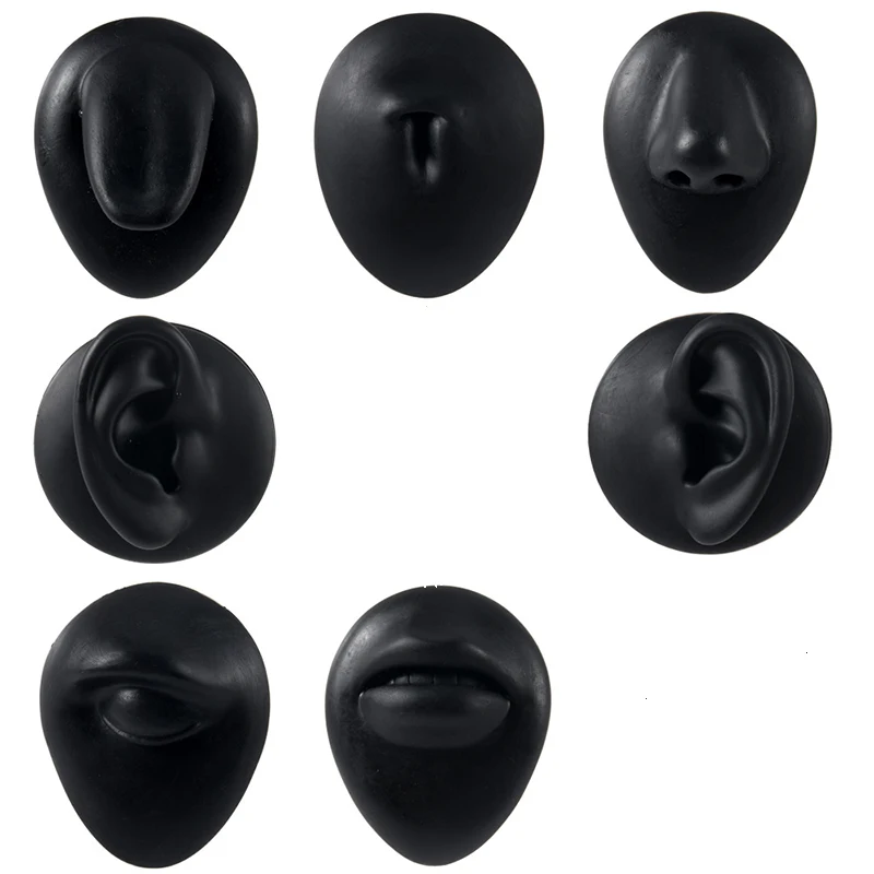 Simulation de Silicone souple 1:1, 1 pièce, modèle d'oreille, nez, nombril, mamelon, outils de perçage, affichage de bijoux, outil d'enseignement, accessoires