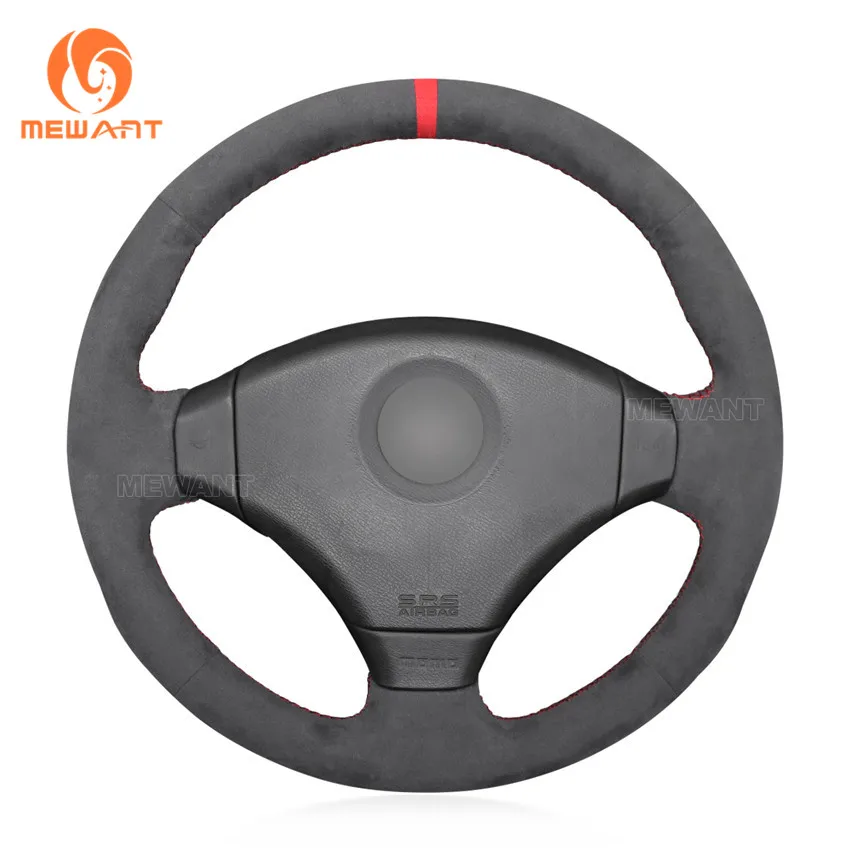 

MEWAN Black Alcantara Dark Gray Steering Wheel Cover for Honda Integra Type R DC2 Civic Type R EK9 1997 Accord Type R 1999-2002