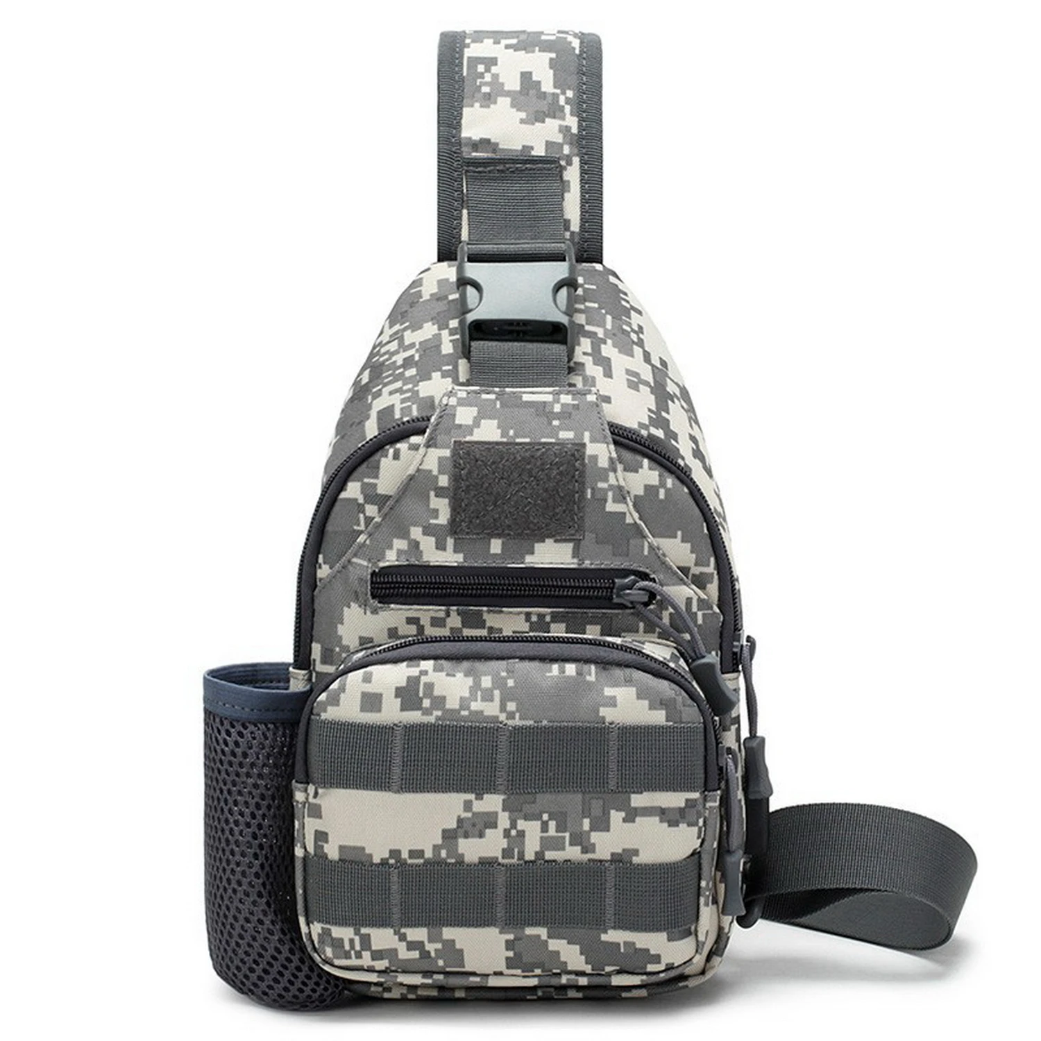 Man Tactical Military Canvas Chest Bag Crossbody Multifunctional Camouflage Outdoor Sports Hiking Cycling Daypack Backpack