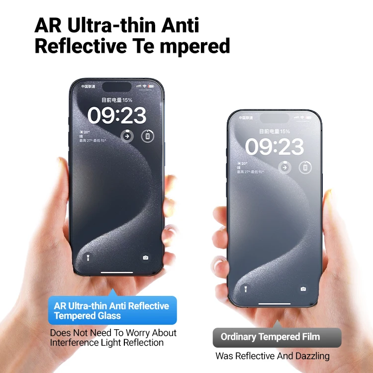 BANGLASS One second clean adsorption AR tempered glass film with sticker Privacy screen protector for iphone 15 pro max 14 plus view 6