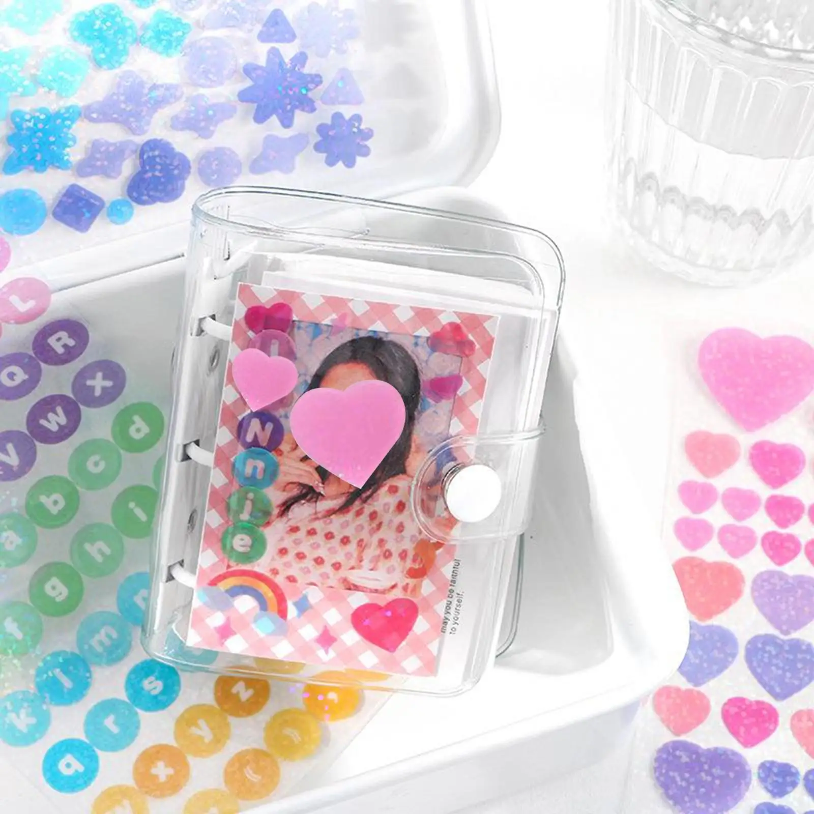 

Heart Stickers Star Letters Decorative Sticker Art Craft Journal Diary Lable