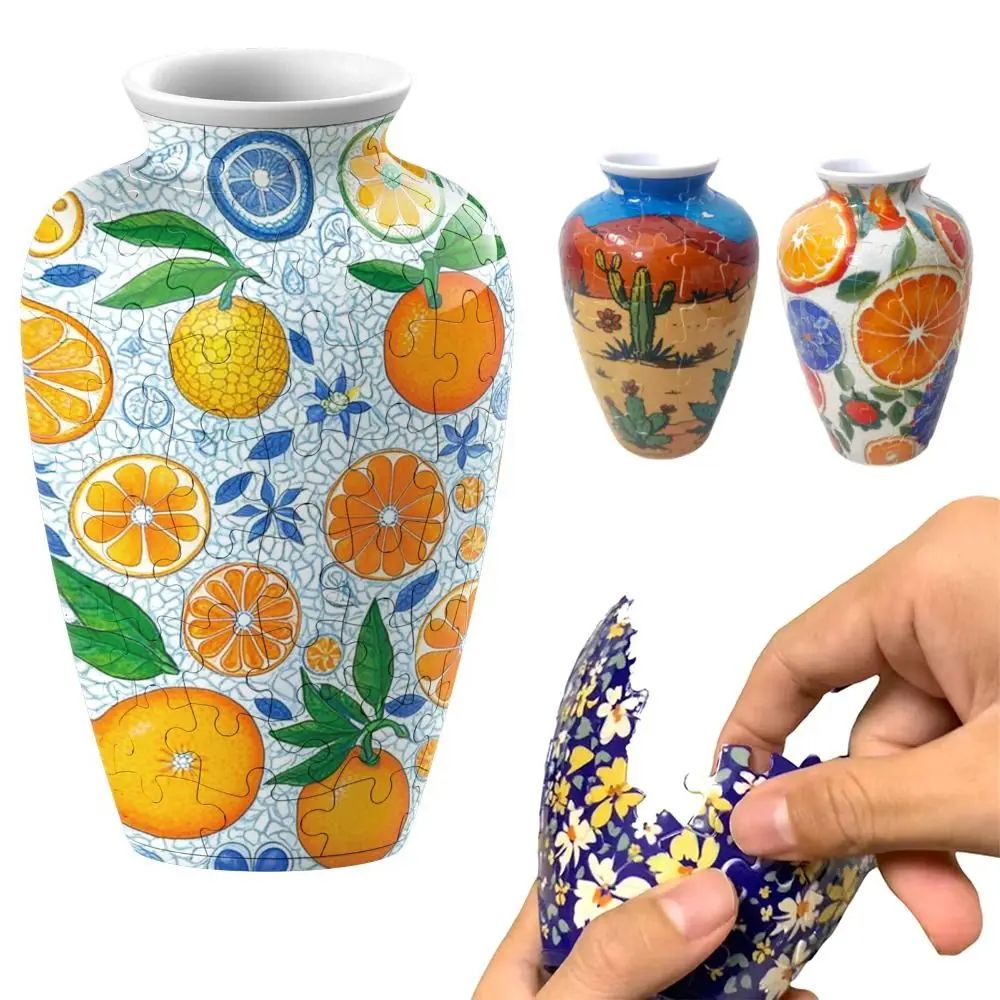 

Crafts Creative 3D Puzzle Vase DIY Artistic Flower Vase Jigsaw Waterproof Building Block Home Decoration Vase Housewarming Gift