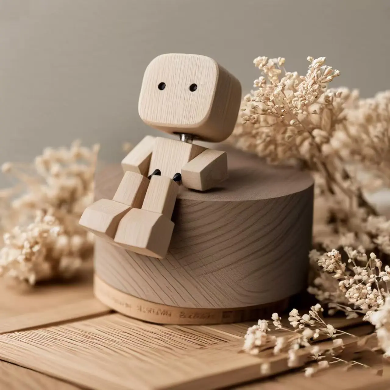 2pc Unique Gift for Kids & Collectors Charming Wooden Rocking Toy Cute Mini Wobble Doll Fun Ankle-Kicking Motion Home Desk Decor