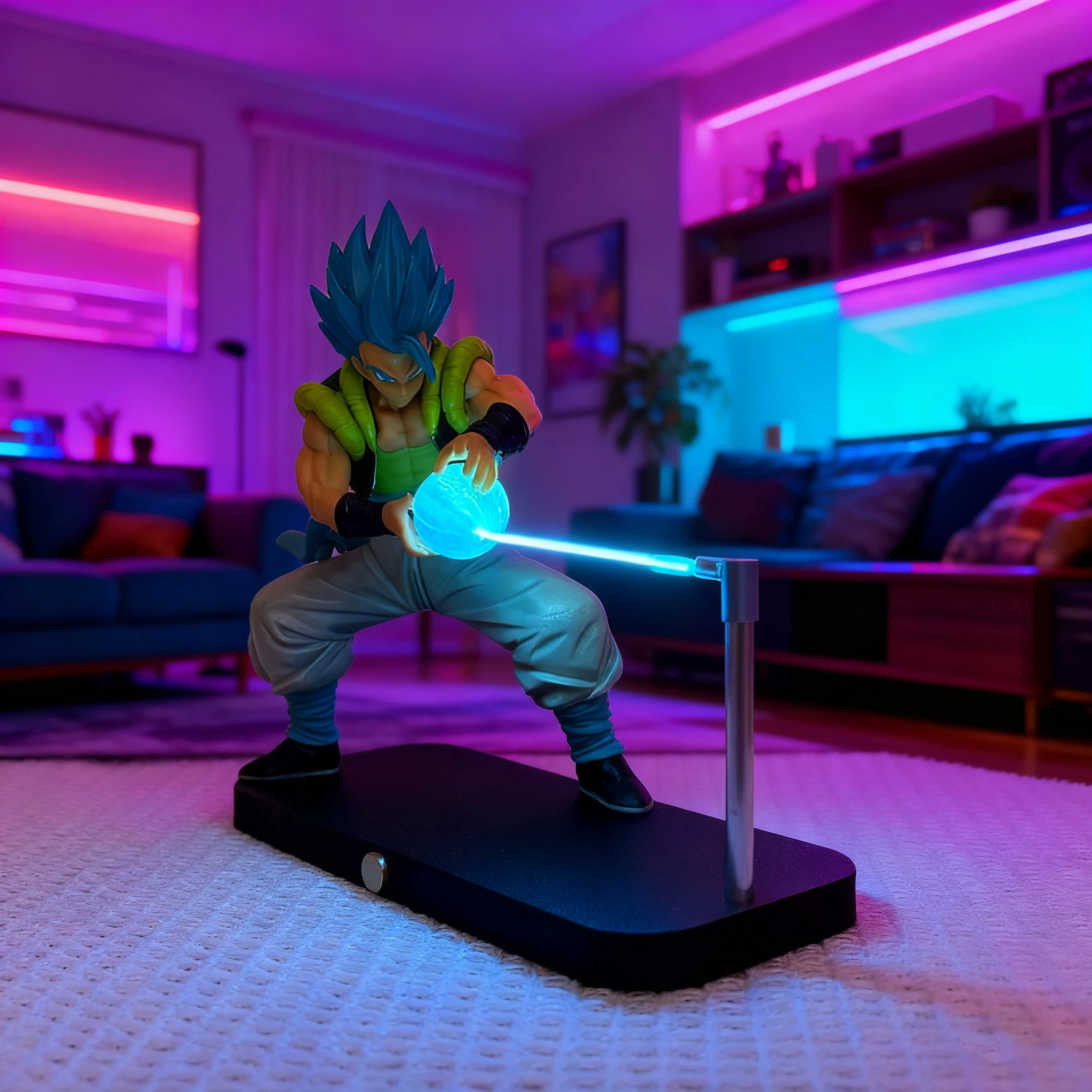 Перезаряжаемая лампа Dragon Ball Gogeta Anime Gogeta Ligh Son Goku Light Модель лампы Kakarotto Kamehameha Wave Магнитный орнамент