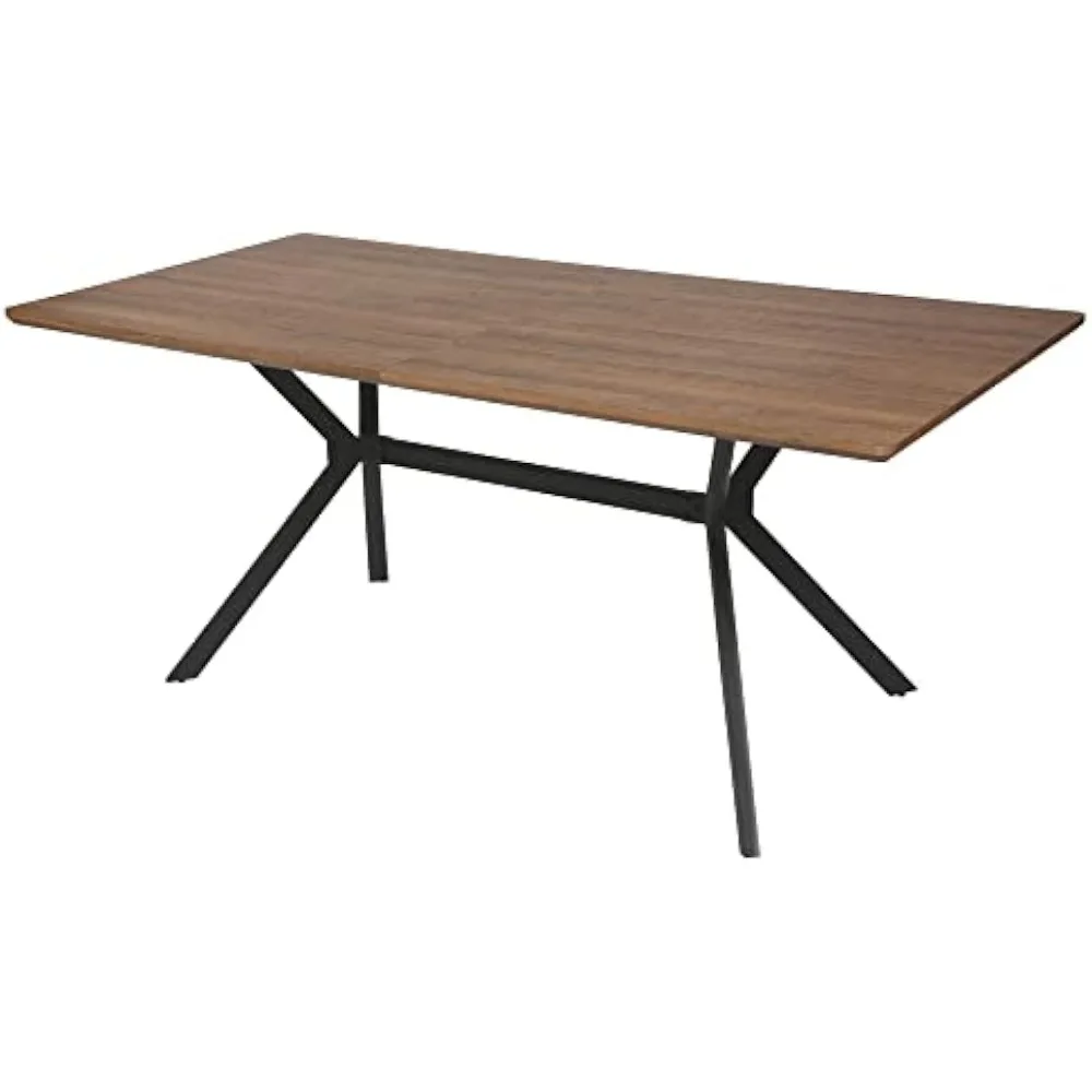 Table de salle à manger rectangulaire en bois, table de cuisine moderne du milieu du siècle, table de salle à manger de ferme, 71 po x 35.5 po, 6-8 po