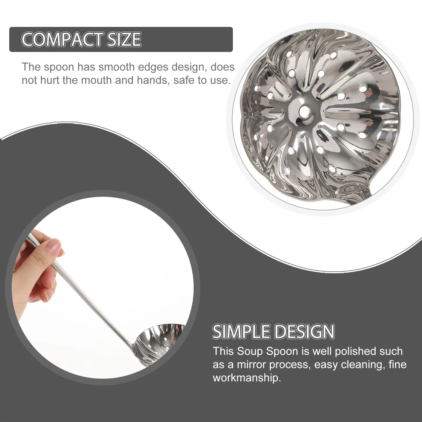 

Stainless Steel Slotted Spoon 304 Multi Function Kitchen Tool Mirror Finish Easy Cleaning Practical Cooking Spoon Long Handle