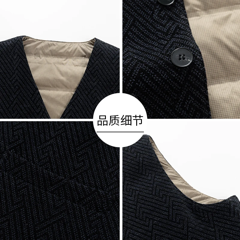 80% White Duck Jacket Vest 2025 Winter Men Classic V-Neck Warm Waistcoat Male Single Breasted Thick Down Vest