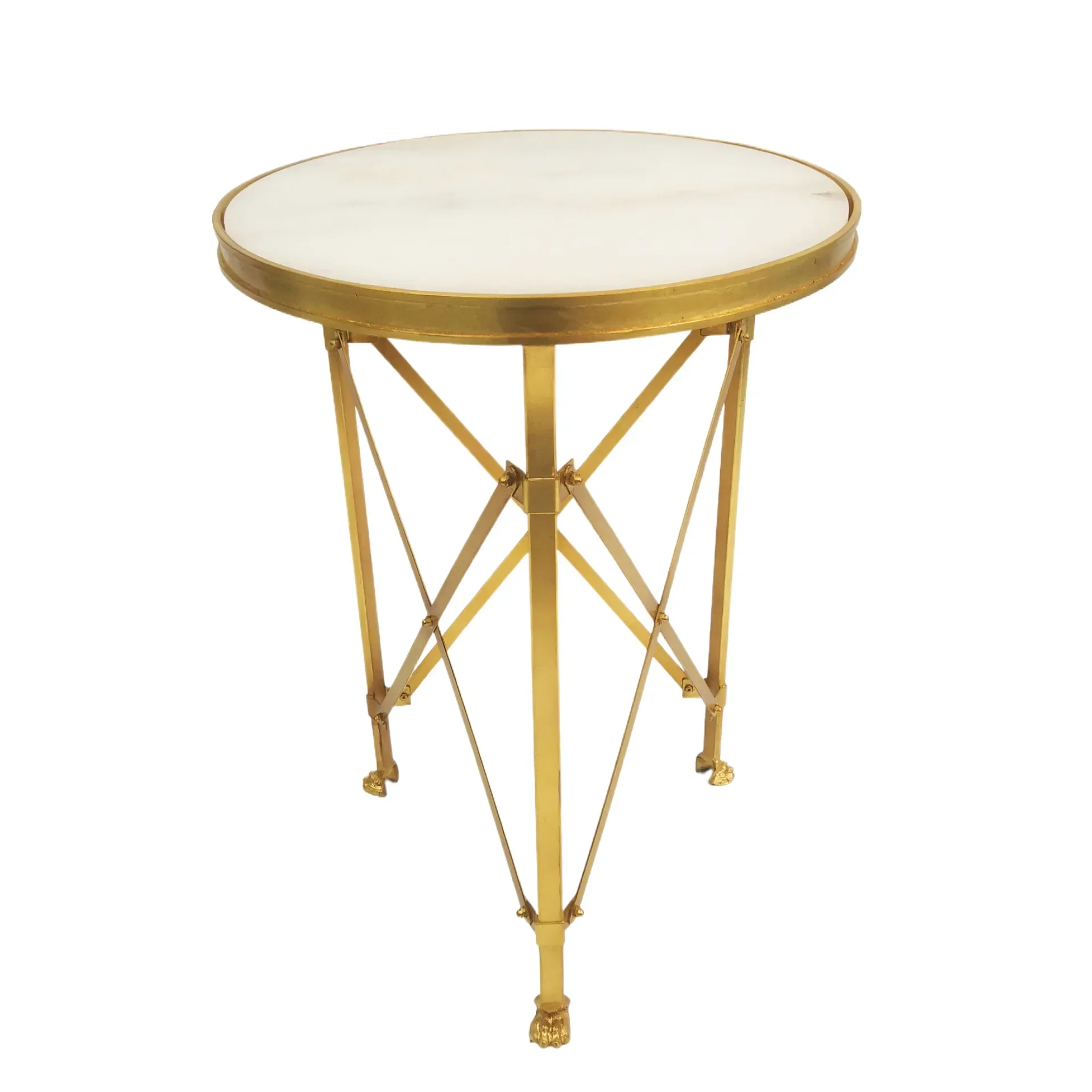 

American light luxury wrought iron retro marble edge