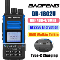 Baofeng DR-1802U DMR Digital Walkie Talkie AES256 Encryption Type-C Charging 5W UHF 400-470MHZ Dual Mode Analog 1024 Channel SMS