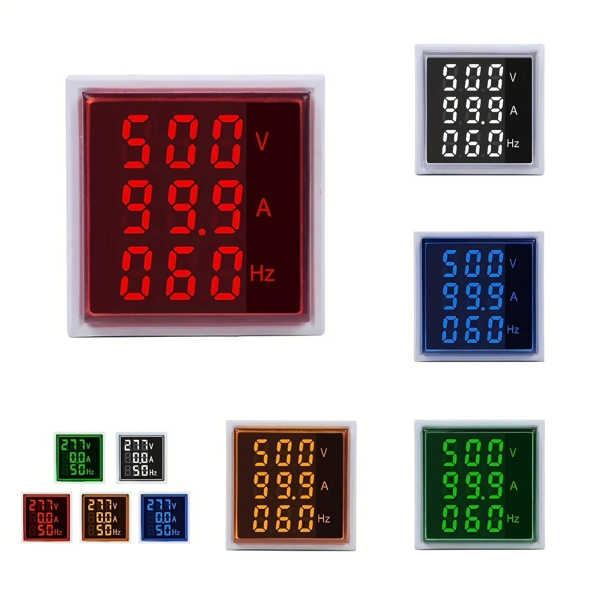 

1pc LED Digital Voltage and Current Tester, AC20-500V, Hertz Meter, Signal Light, Voltage, Indicator Gauge, with Tester Clip