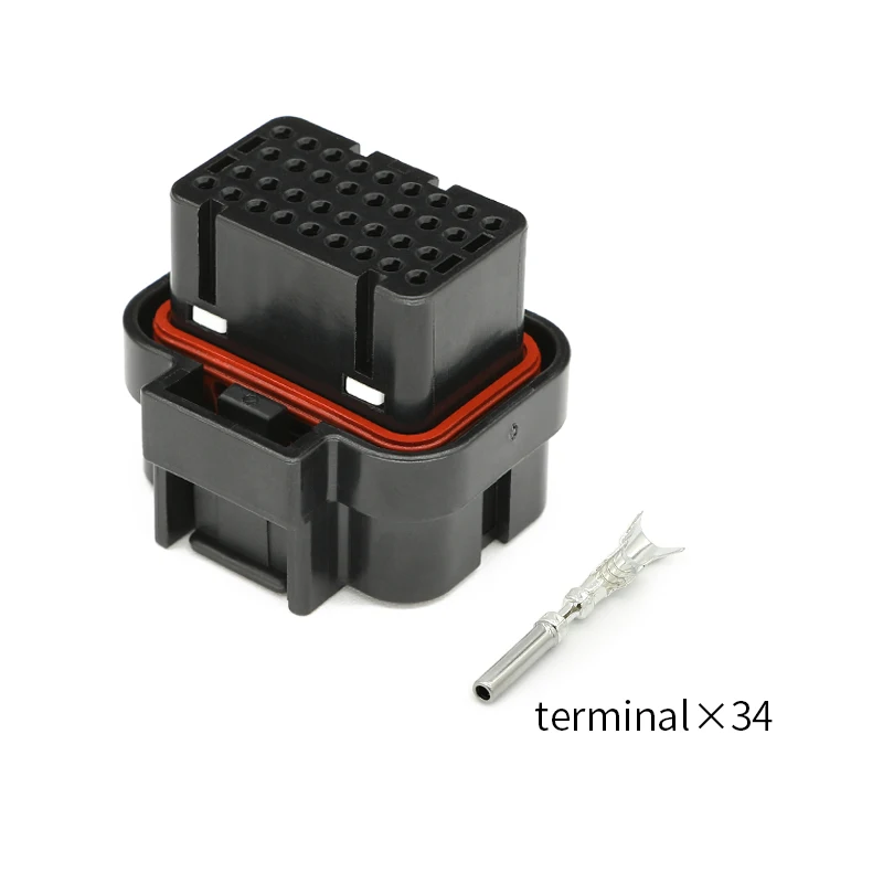 4-1437290-1 34pin 4card slot AMP series automotive waterproof connector computer version wiring harness plug