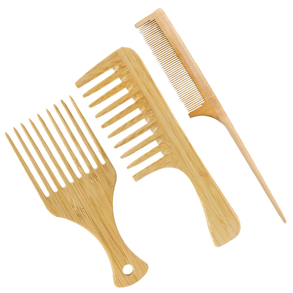 

1Set Bamboo Comb Set Styling Combs for Men Durable Hairdressing Tool No Scalp Harm Bamboo Comb Combs for Men Hairdressing Tool