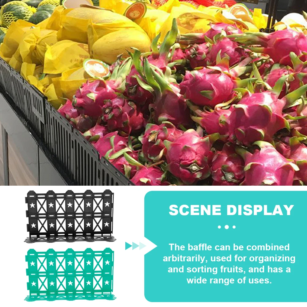 

2pcs Thickened Supermarket Guardrail Baffle For Vegetable Fruit Display Rack Plastic Partition Food Storage Divider Stackable