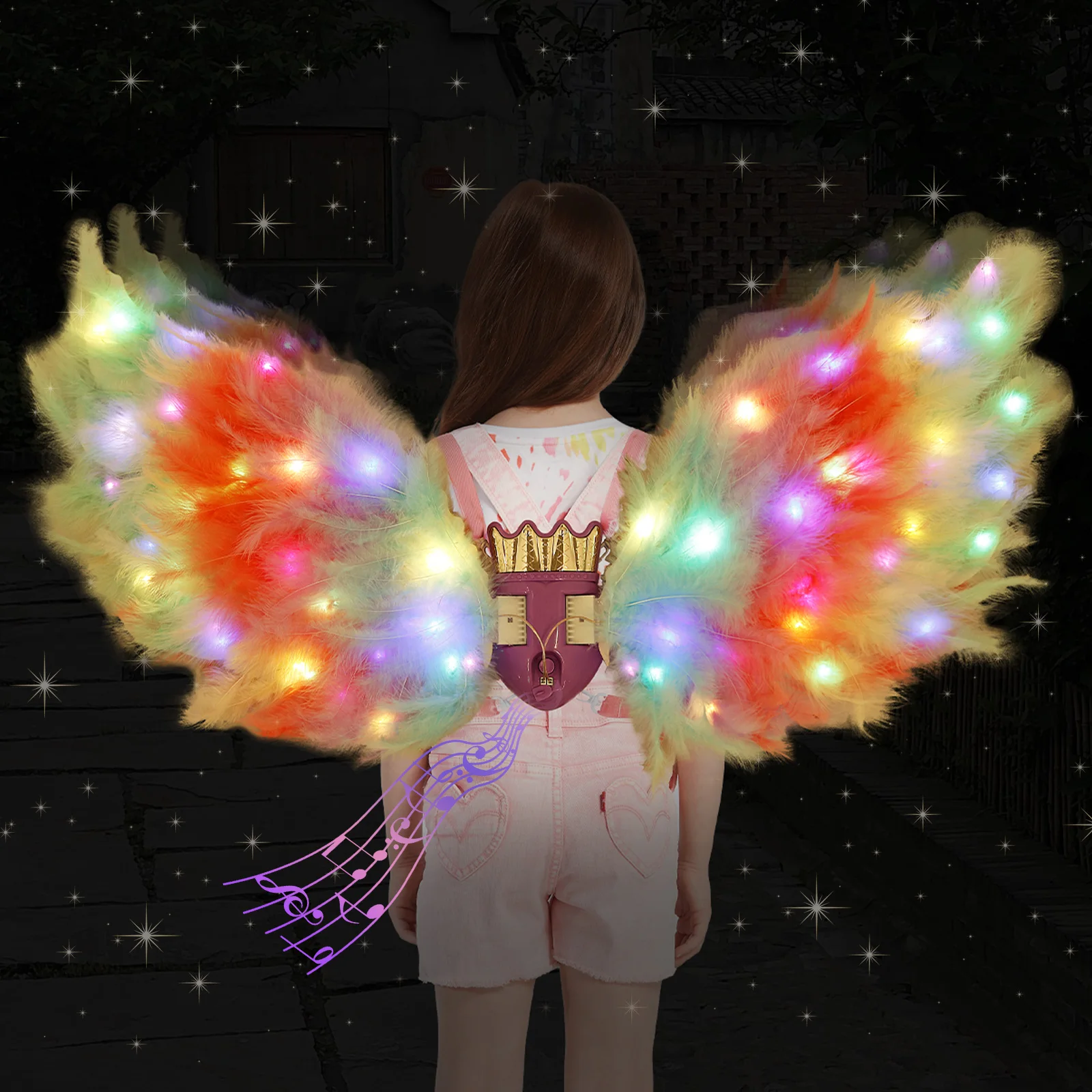 Feenflügel, LED-Engelsflügel, Schmetterlingsflügel, funkelnde transparente Flügel, Schmetterlingsfee, Halloween-Kostüm, Engelsflügel für Frauen und Kinder