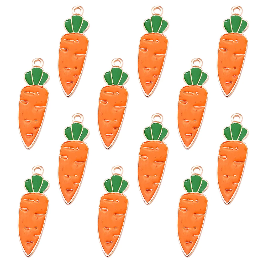 

20 Pcs Carrot Accessories Keychain Necklace Charms Jewelry Lovely Pendants Alloy DIY Accessory