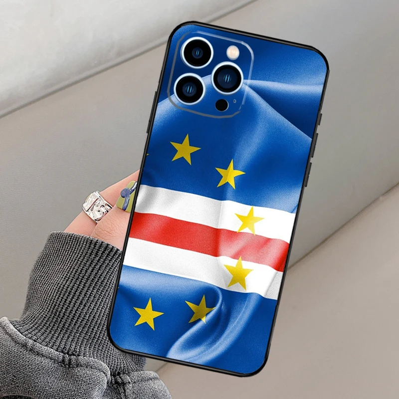 كيب فيردي العلم قضية الهاتف آيفون 17 برو ماكس 15 14 13 12 11 16 برو ماكس زائد ميني 16e 17 الهواء فوندا غطاء #3