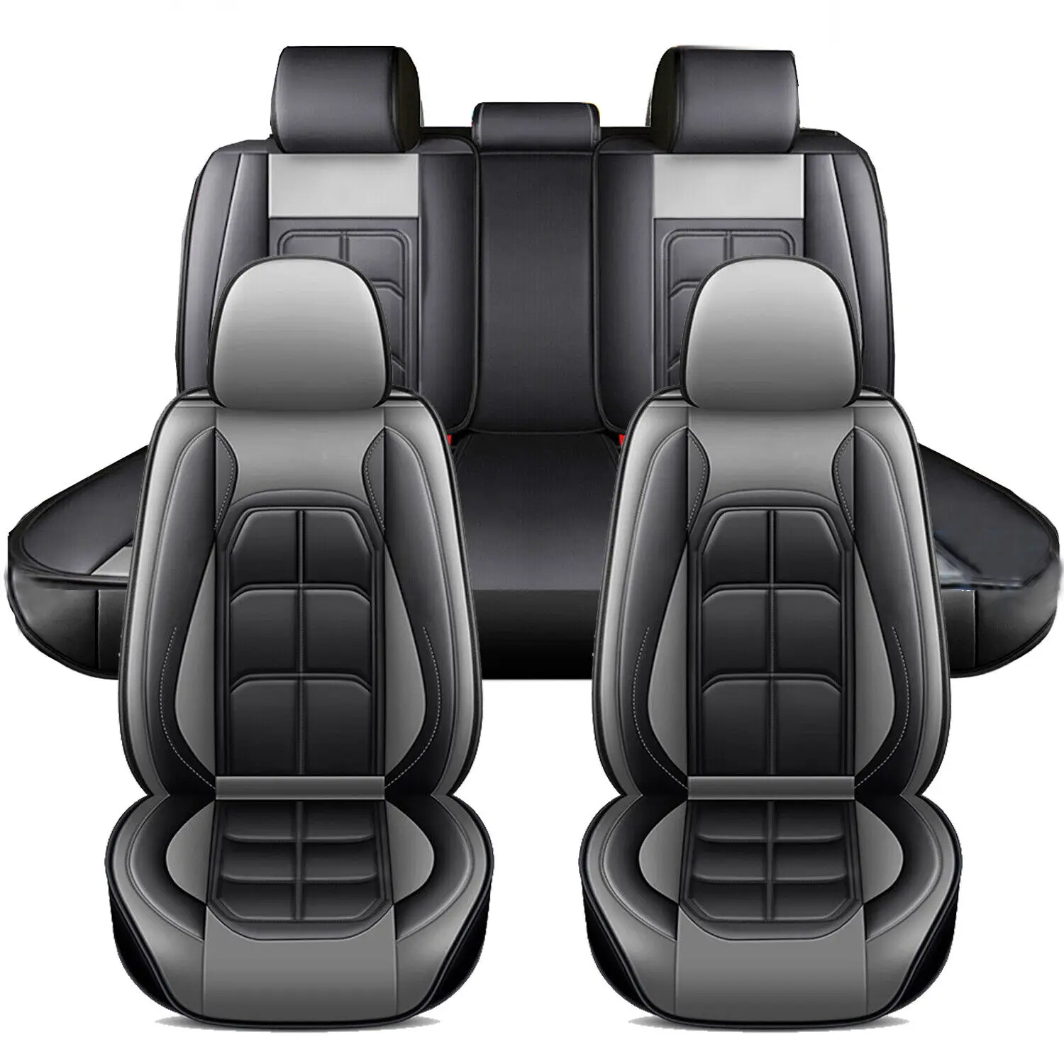 

For Toyota Car Seat Cover 5-Sits Front Rear Cushion Full Set Deluxe Faux Leather