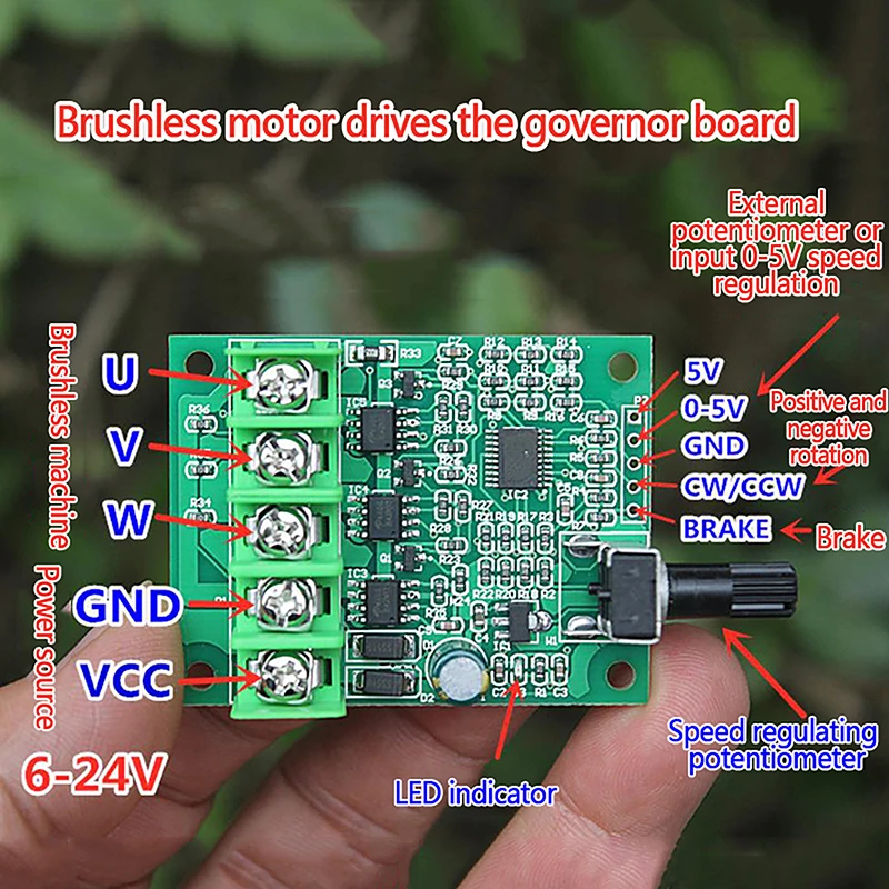 DC 6-24V Brushless Motor Drive Board Speed Control Board Motor Controller Protection Module For Hard Drive Motor