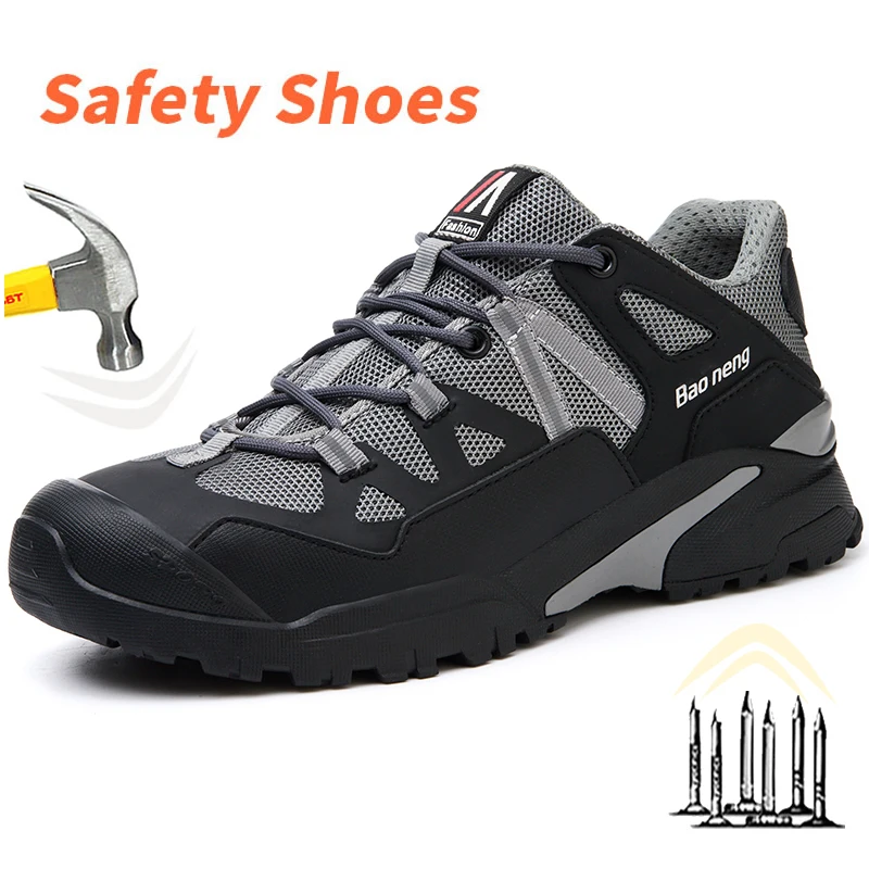 Work Sneakers Protective Safety Shoes Industrial Puncture-Proof Anti-smash Steel Toe Shoes