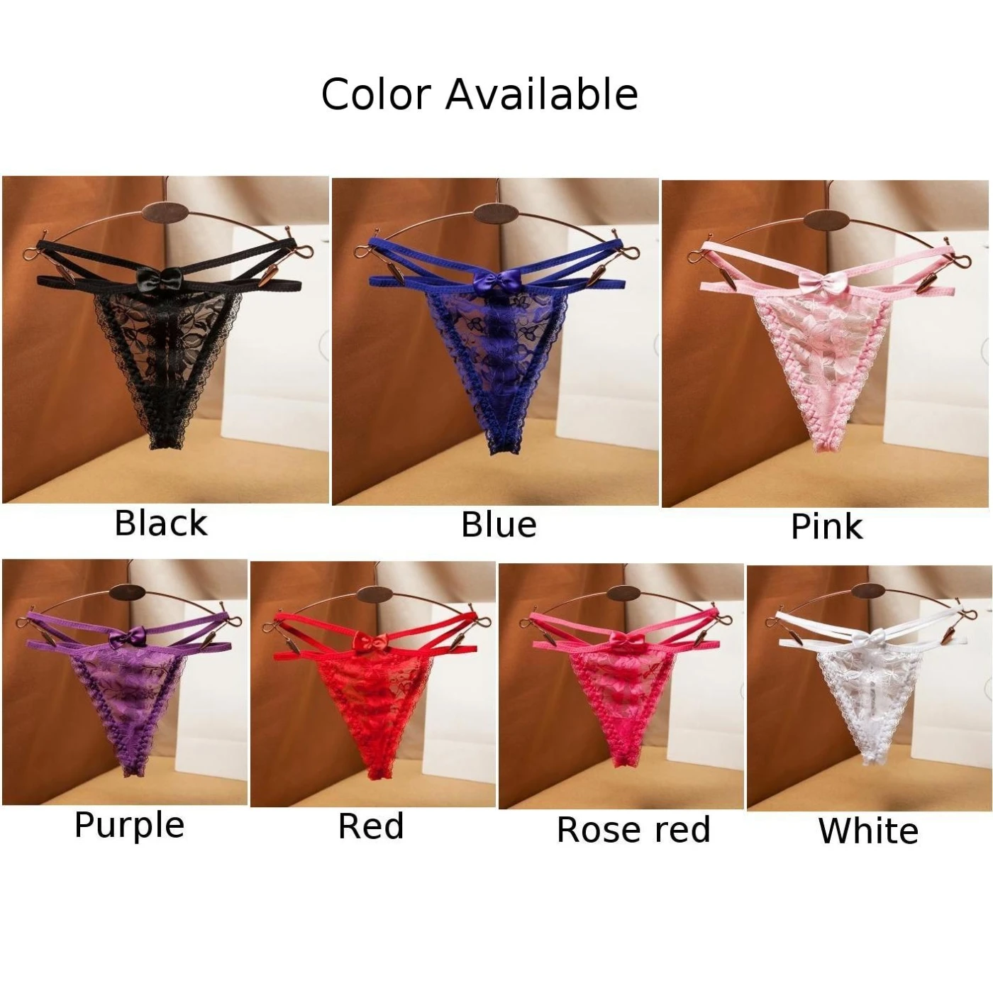 ملابس داخلية نسائية منخفضة الارتفاع من الدانتيل الشفاف ثونغ G سلسلة سراويل داخلية مغرية بتصميم شبكي على شكل حرف T من الخلف