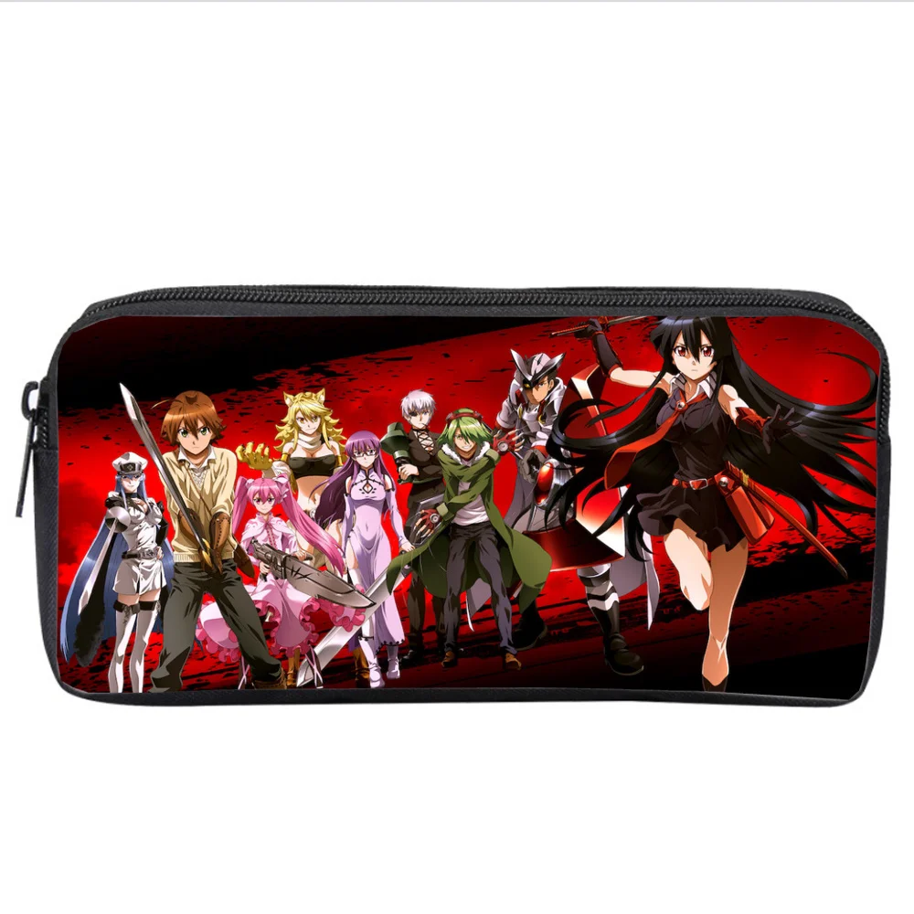 anime Akame ga KILL! Pencil case Kids Student cartoon Pencil Bag teenager Zipper Handbag Women Cosmetic Case Makeup Bag