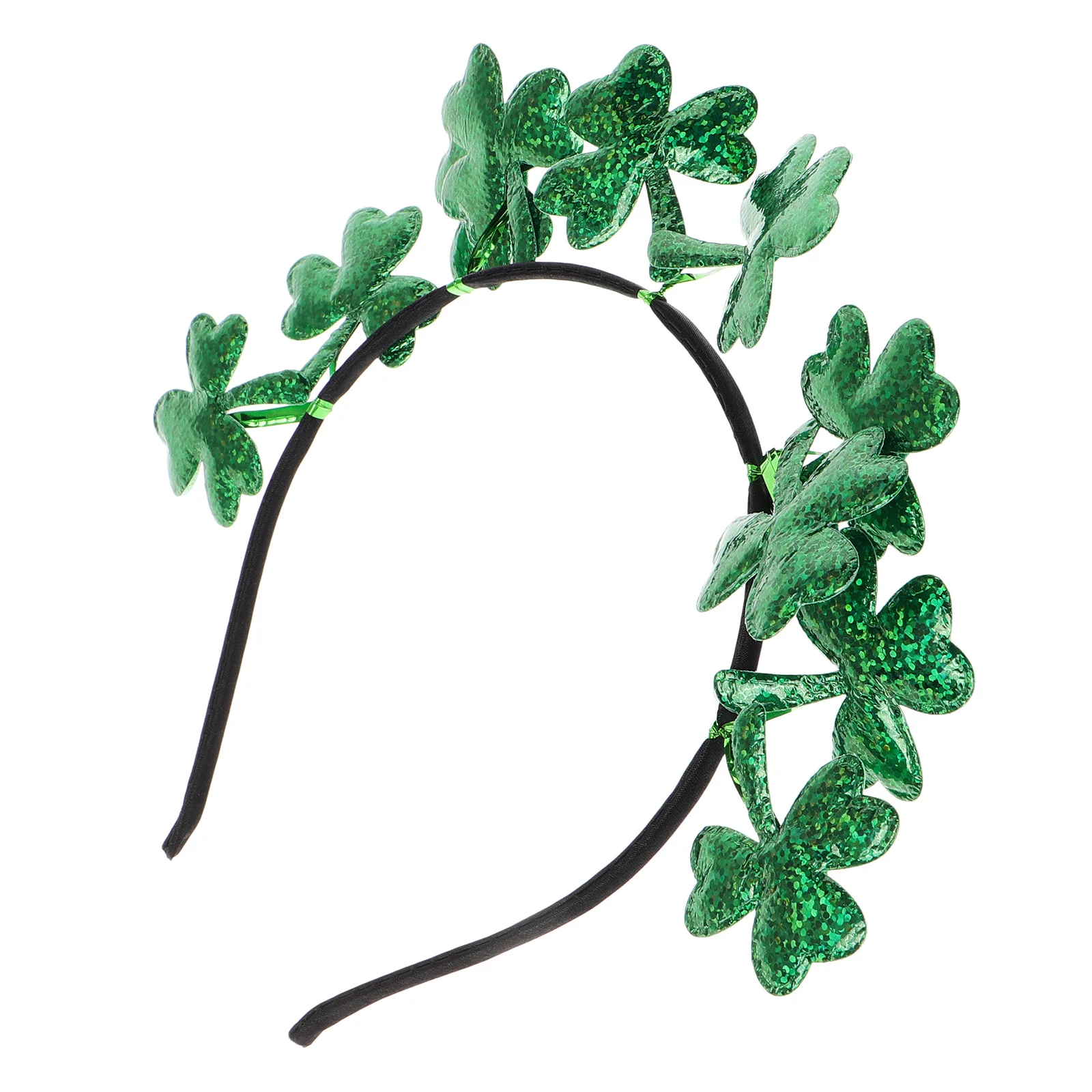 

Рельефная повязка на голову с лазерной резкой в виде листьев, дизайн зеленого трилистника, мягкие удобные принадлежности на день Святого Патрика, праздничная повязка для волос для вечеринки