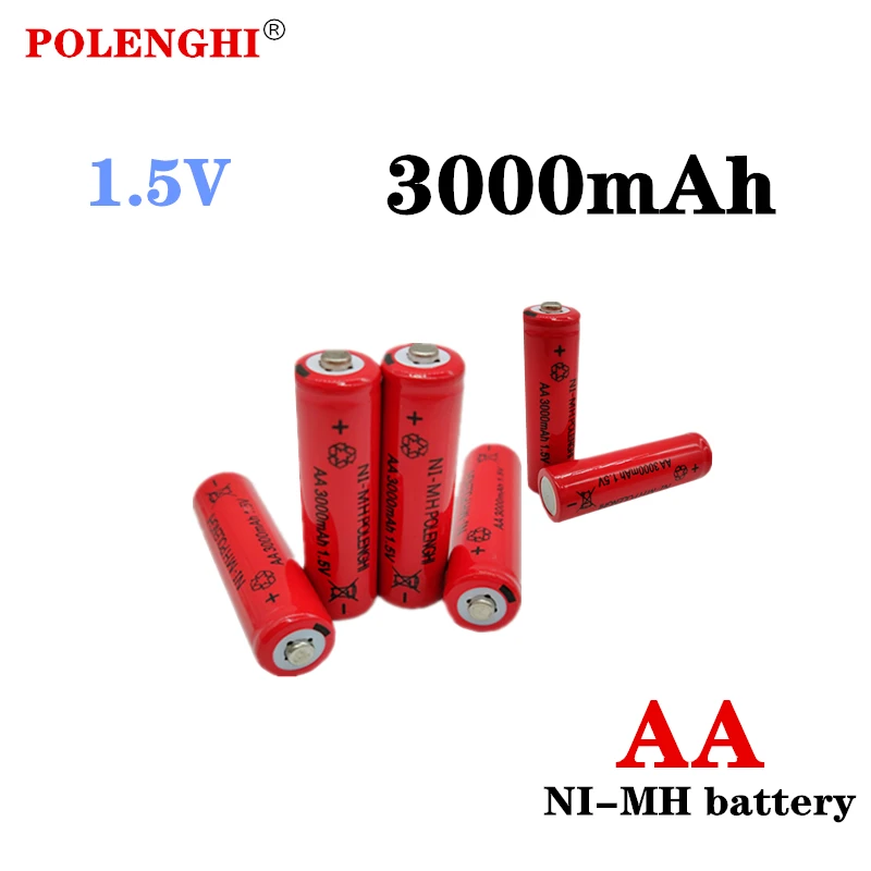 POLENGHI 2-40PCS 1.5V 3000mAh Ni-MH AA pre charged battery for CMARA computer microphones, toys, led flashlights, etc